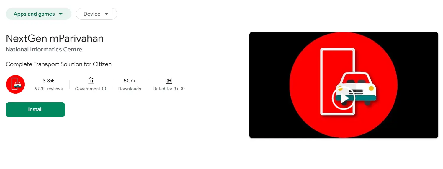 MParivahan App Interface